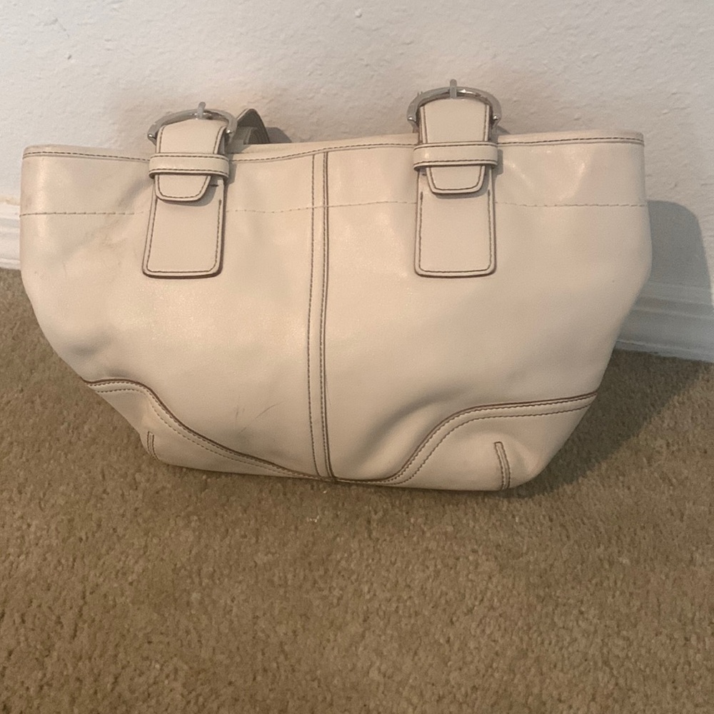 Off White Coach purse 9 by 9